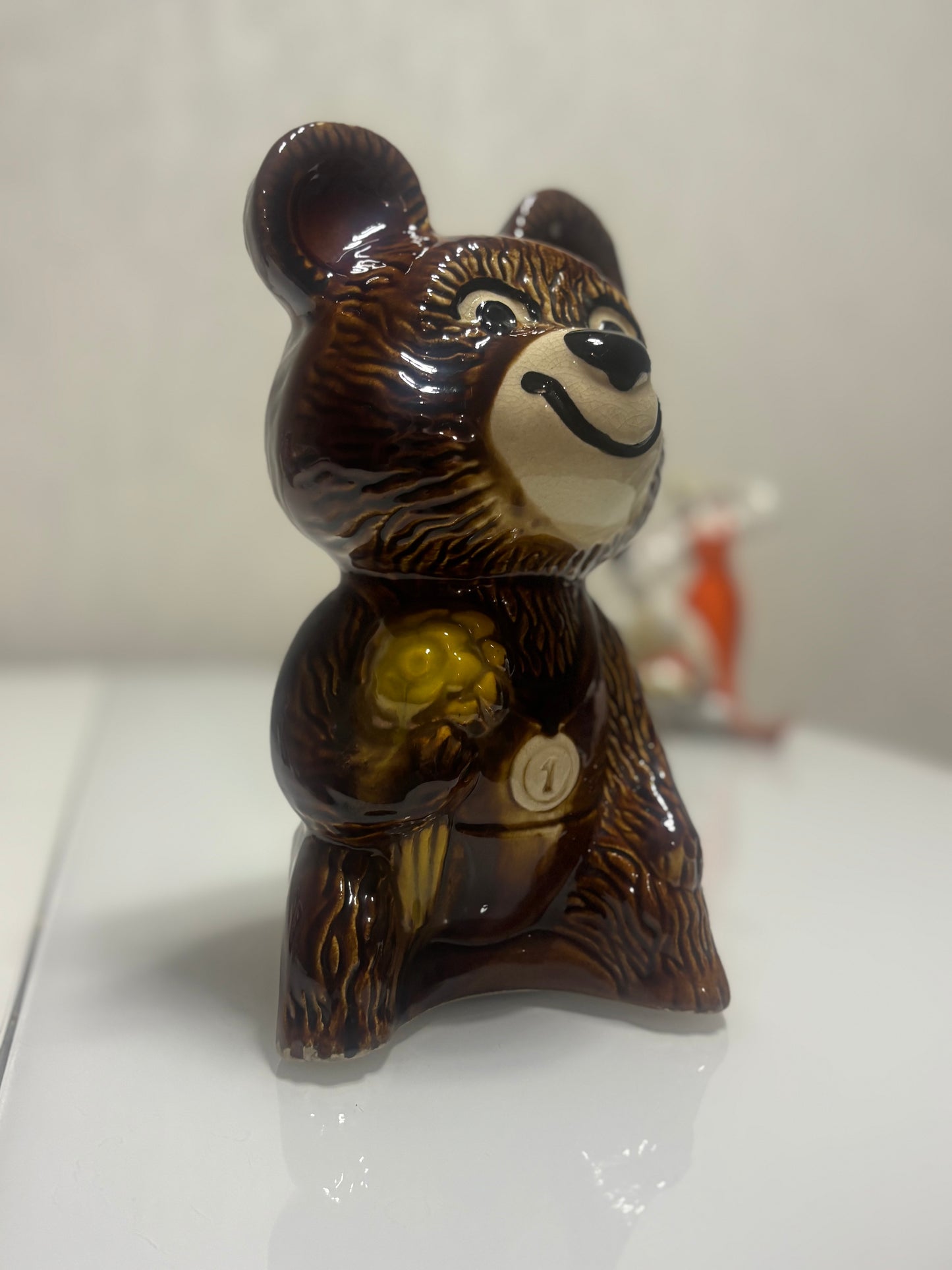 Large Olympic Misha Vintage Soviet Porcelain Figurine