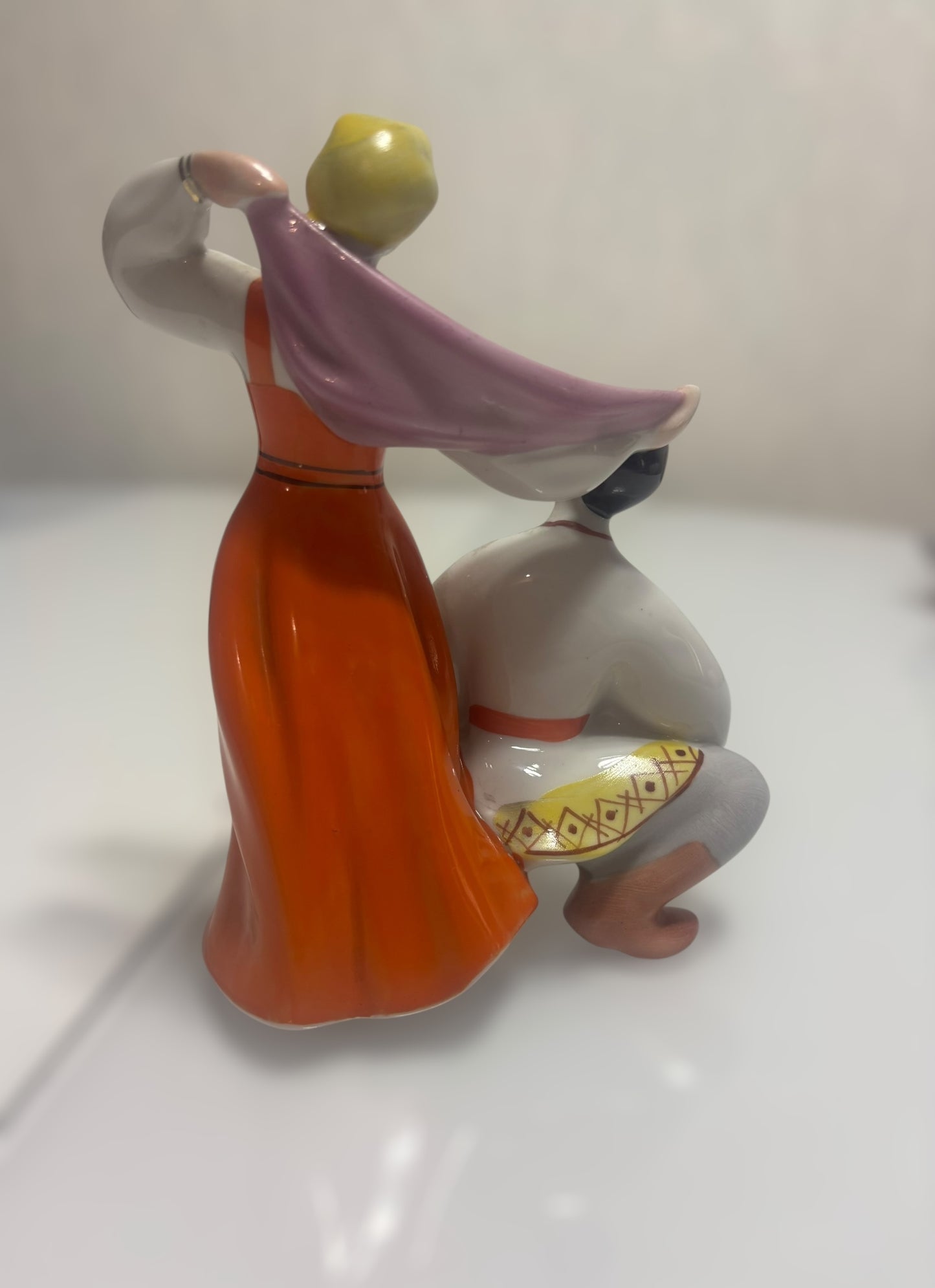 "Dancer and Musician" 1950s Vintage Soviet Ukrainian Porcelain Figurine