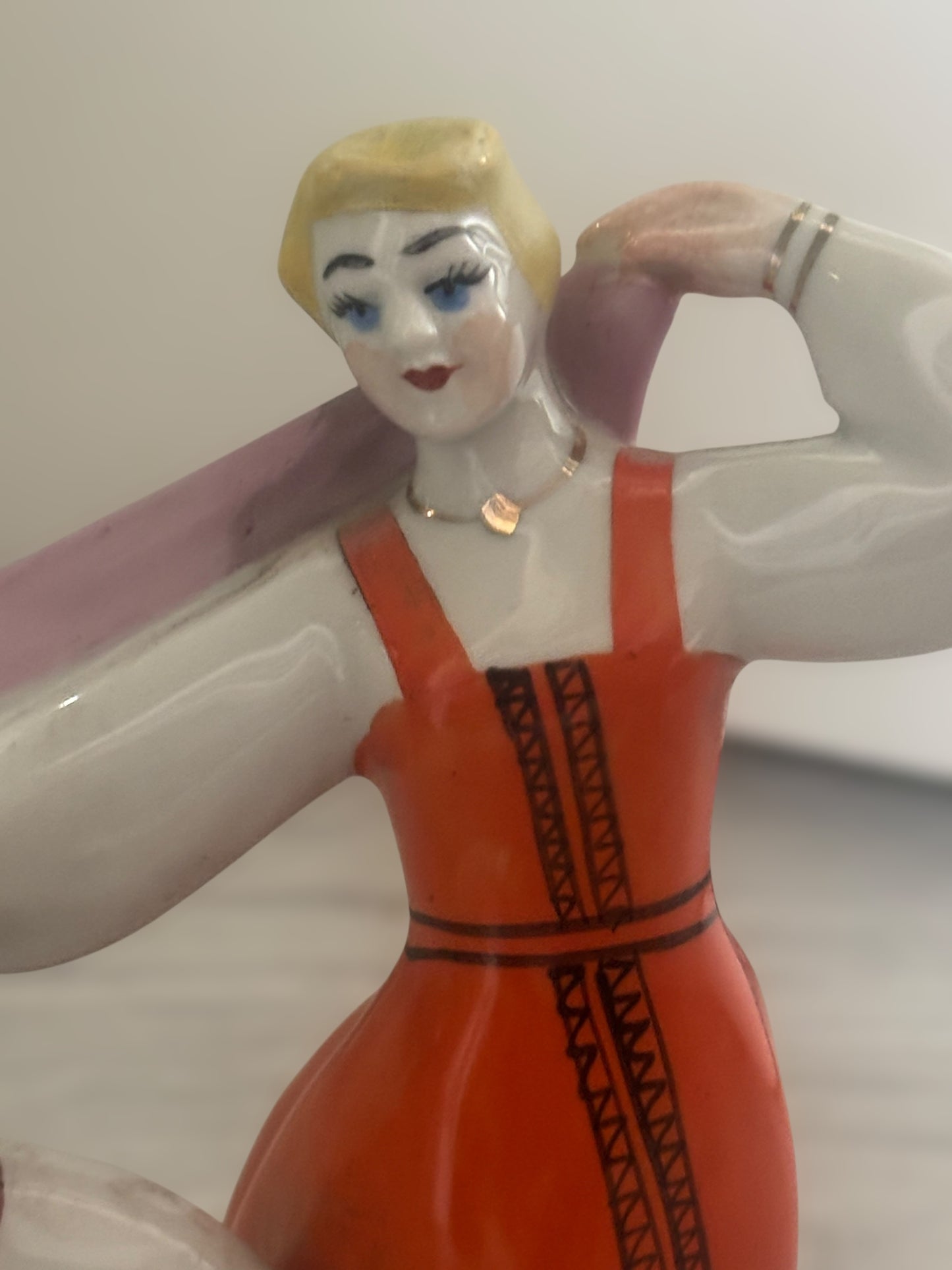 "Dancer and Musician" 1950s Vintage Soviet Ukrainian Porcelain Figurine