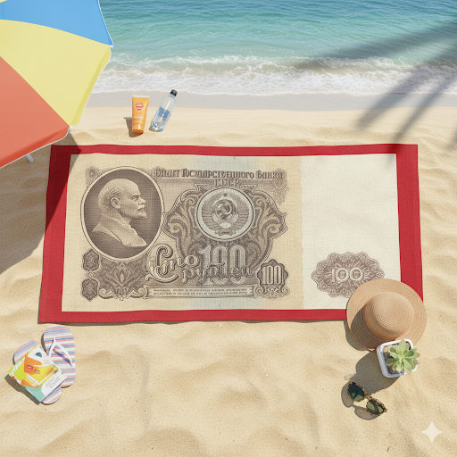 Remove Lenin from Money Beach Towel (Red)