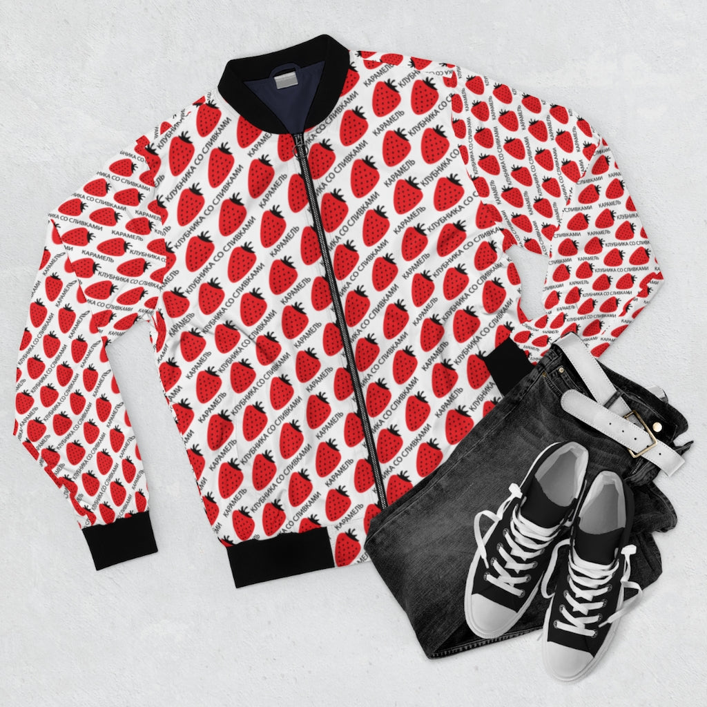 Strawberries and Cream Bomber Jacket