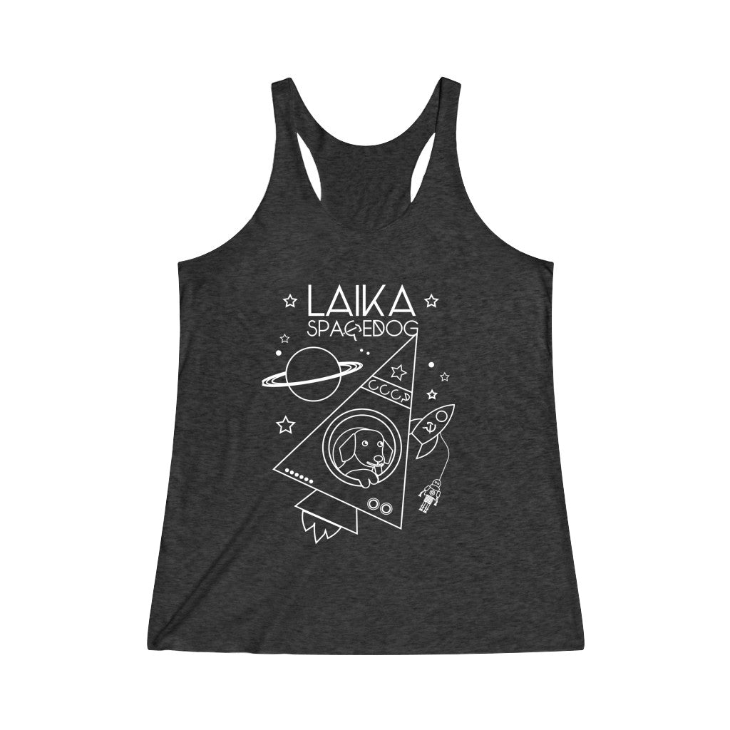 Laika Space Dog Women's Tri-Blend Racerback Tank