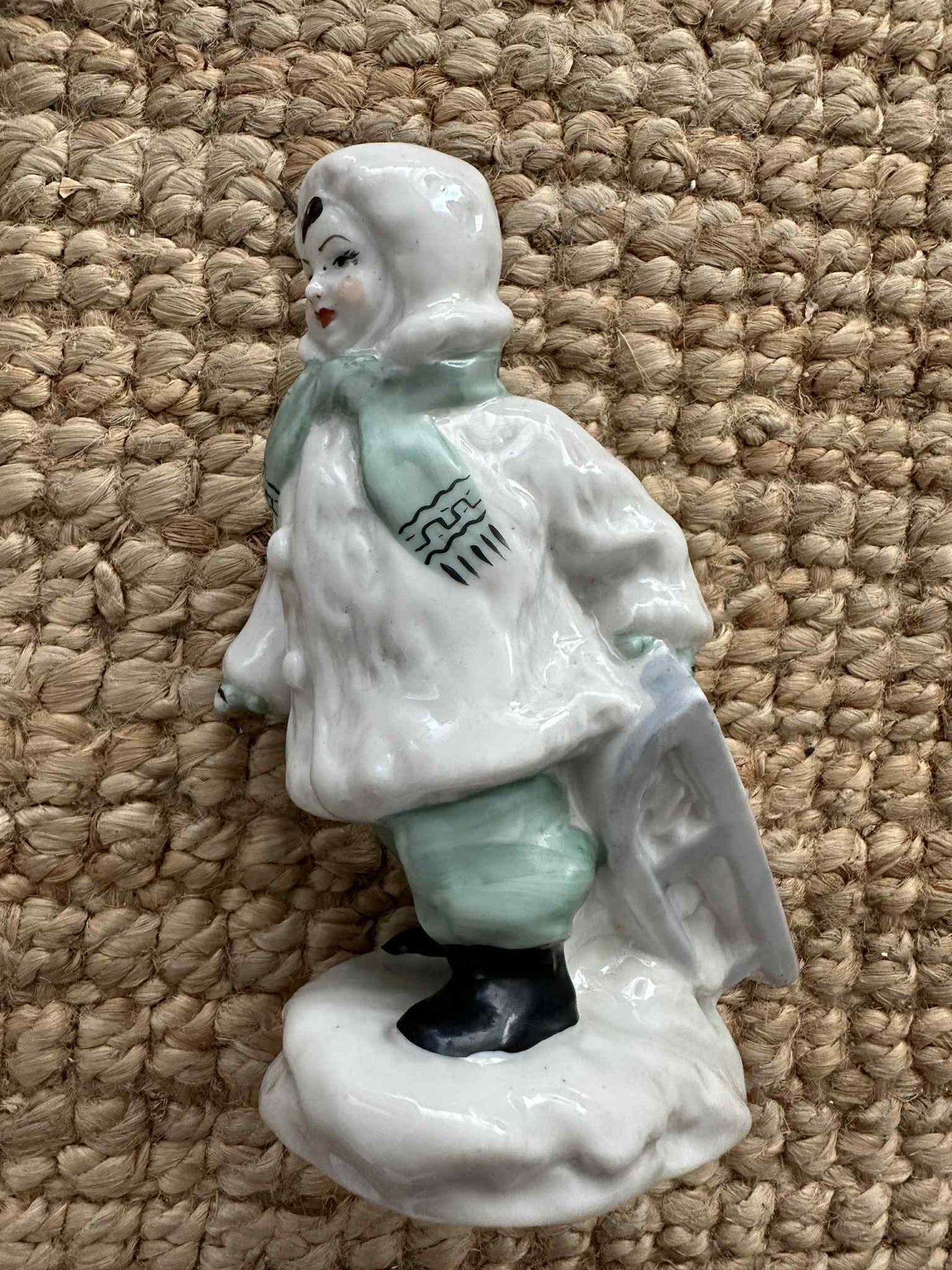 "Child With Sled" Original Soviet Porcelain Figurine