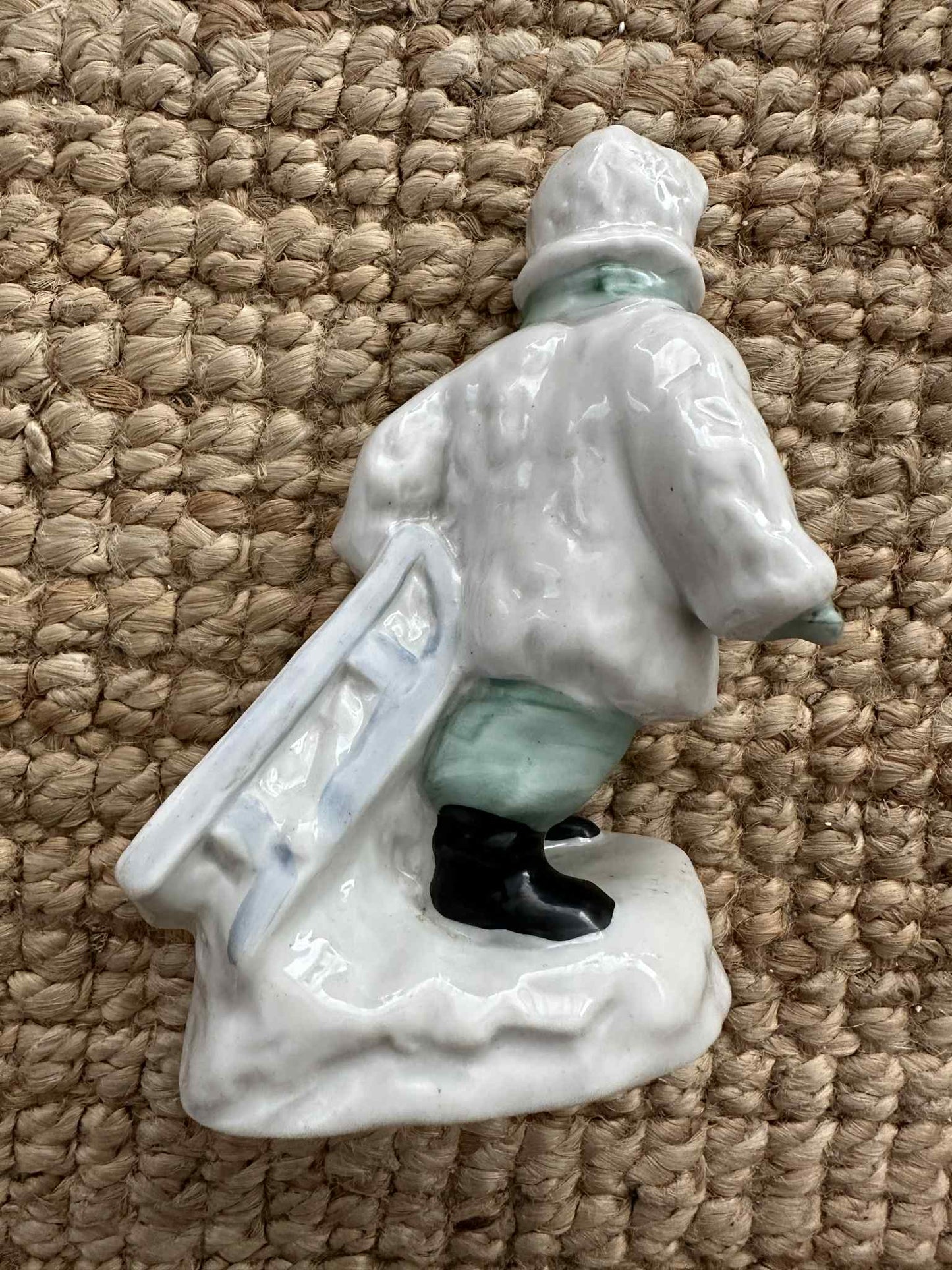 "Child With Sled" Original Soviet Porcelain Figurine