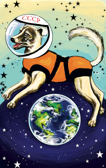 Laika CCCP Space Dog Printed Poster