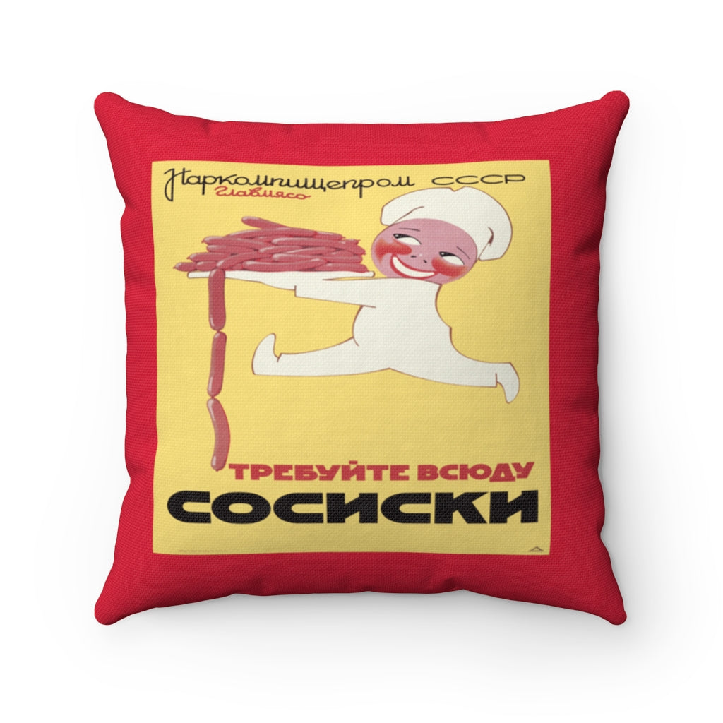 Demand Sausages Everywhere Pillow (Red)