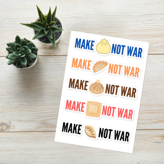 Make Dumplings Not War Sticker Sheet