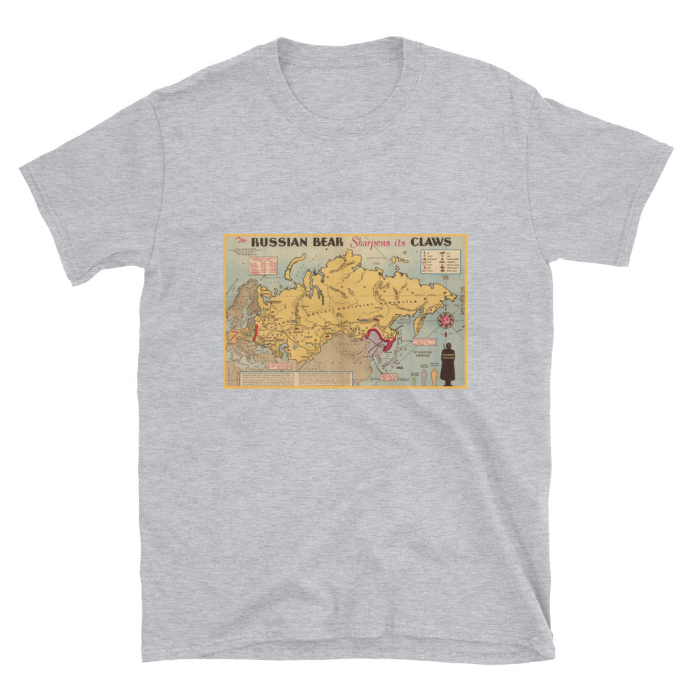 RUSSIAN BEAR Vintage Map Shirt (Ringspun Cotton)